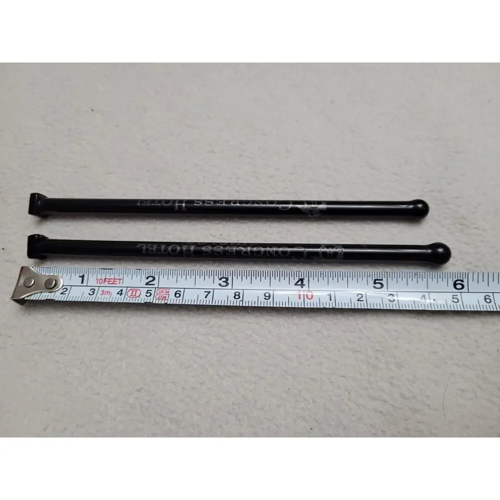 Lot 2 Black Blown Glass Swizzle Liquor Stir Sticks National Hotel Management